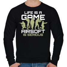 PRINTFASHION Airsoft is serious - Férfi pulóver - Fekete férfi pulóver, kardigán
