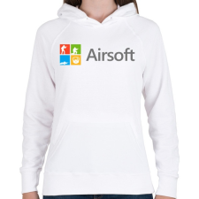 PRINTFASHION Airsoft - Női kapucnis pulóver - Fehér női pulóver, kardigán