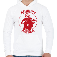 PRINTFASHION Airsoft sniper - Férfi kapucnis pulóver - Fehér