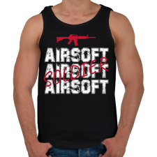 PRINTFASHION Airsoft soldier - Férfi atléta - Fekete atléta, trikó