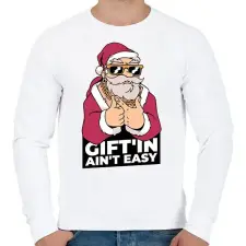 PRINTFASHION Ajándékozni nem könnyű - Férfi pulóver - Fehér férfi pulóver, kardigán