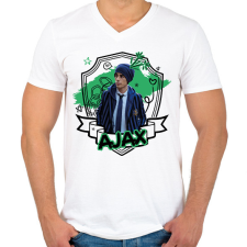 PRINTFASHION Ajax firka - Férfi V-nyakú póló - Fehér férfi póló