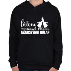 PRINTFASHION Akarsz inni róla? - Gyerek kapucnis pulóver - Fekete