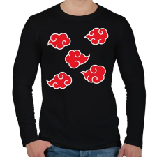PRINTFASHION Akatsuki felhők - Férfi hosszú ujjú póló - Fekete férfi póló