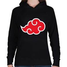 PRINTFASHION Akatsuki vörös felhő - Női kapucnis pulóver - Fekete