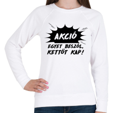 PRINTFASHION Akció - Egyet beszól - Női pulóver - Fehér női pulóver, kardigán
