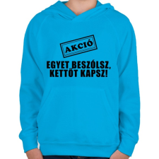 PRINTFASHION Akció!!  - Gyerek kapucnis pulóver - Azúrkék gyerek pulóver, kardigán