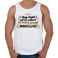 PRINTFASHION Aki boldog hétfőn - Férfi atléta - Fehér atléta, trikó