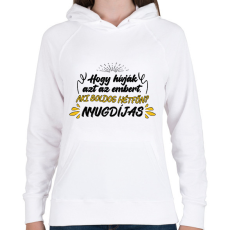 PRINTFASHION Aki boldog hétfőn - Női kapucnis pulóver - Fehér