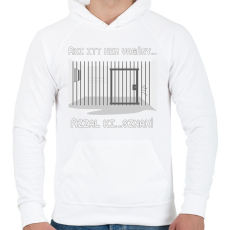 PRINTFASHION aki nem vagány... - Férfi kapucnis pulóver - Fehér