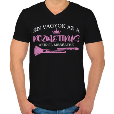 PRINTFASHION Akiről meséltek - Kozmetikus - Férfi V-nyakú póló - Fekete férfi póló