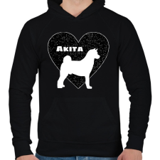 PRINTFASHION Akita - Férfi kapucnis pulóver - Fekete férfi pulóver, kardigán