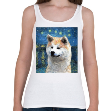 PRINTFASHION Akita festmény - Női atléta - Fehér női trikó