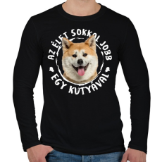 PRINTFASHION Akita Inu - Férfi hosszú ujjú póló - Fekete