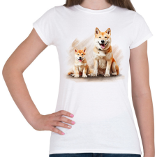 PRINTFASHION Akita kutyák - Női póló - Fehér női póló