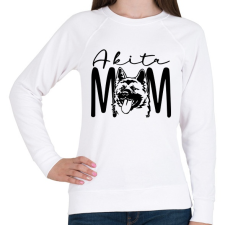PRINTFASHION Akita Mom - Női pulóver - Fehér női pulóver, kardigán