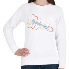 PRINTFASHION Akusztikus gitár - Női pulóver - Fehér