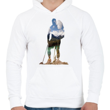 PRINTFASHION Alaszkai Vadonban - Férfi kapucnis pulóver - Fehér férfi pulóver, kardigán