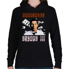 PRINTFASHION albundy - Női kapucnis pulóver - Fekete női pulóver, kardigán