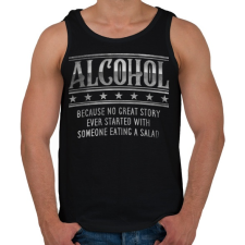 PRINTFASHION Alcohol - Férfi atléta - Fekete atléta, trikó