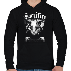 PRINTFASHION Áldozat - Okkult Design - Férfi kapucnis pulóver - Fekete