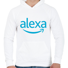 PRINTFASHION Alexa Otthon Alexa - Férfi kapucnis pulóver - Fehér férfi pulóver, kardigán