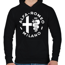 PRINTFASHION Alf'a Romeo Milano - Férfi kapucnis pulóver - Fekete férfi pulóver, kardigán
