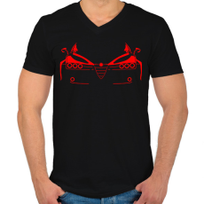 PRINTFASHION Alfa 159 piros - Férfi V-nyakú póló - Fekete