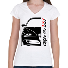 PRINTFASHION Alfa Romeo 147 02 - Női V-nyakú póló - Fehér női póló