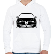 PRINTFASHION Alfa Romeo 147 03 - Férfi kapucnis pulóver - Fehér férfi pulóver, kardigán