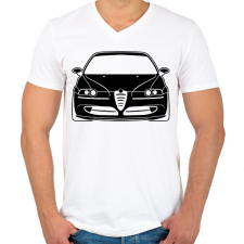 PRINTFASHION Alfa Romeo 147 03 - Férfi V-nyakú póló - Fehér férfi póló