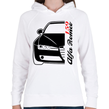 PRINTFASHION Alfa Romeo 159 002 - Női kapucnis pulóver - Fehér női pulóver, kardigán