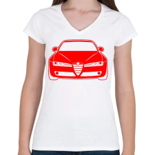 PRINTFASHION Alfa Romeo 159 005 - Női V-nyakú póló - Fehér női póló