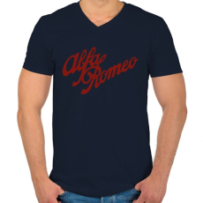 PRINTFASHION Alfa Romeo bordó - Férfi V-nyakú póló - Sötétkék