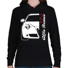 PRINTFASHION Alfa Romeo Mito - fehér - Női kapucnis pulóver - Fekete női pulóver, kardigán