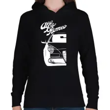 PRINTFASHION Alfa Romeo Mito - White - Női kapucnis pulóver - Fekete női pulóver, kardigán