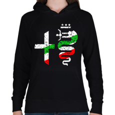 PRINTFASHION Alfa Romeo - Női kapucnis pulóver - Fekete