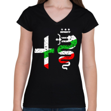 PRINTFASHION Alfa Romeo - Női V-nyakú póló - Fekete női póló