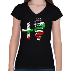 PRINTFASHION Alfa Romeo  - Női V-nyakú póló - Fekete