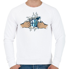 PRINTFASHION Alfa Romeo tépett minta - Férfi pulóver - Fehér férfi pulóver, kardigán