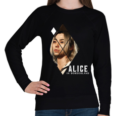 PRINTFASHION Alice in borderland shuntaro fehér - Női pulóver - Fekete