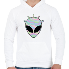 PRINTFASHION Alien - Férfi kapucnis pulóver - Fehér női pulóver, kardigán