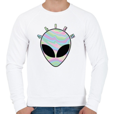 PRINTFASHION Alien - Férfi pulóver - Fehér