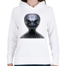 PRINTFASHION Alien - Női kapucnis pulóver - Fehér női pulóver, kardigán