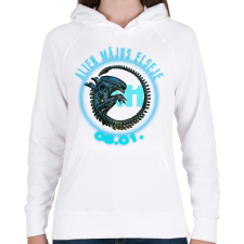 PRINTFASHION alien_plo01 - Női kapucnis pulóver - Fehér női pulóver, kardigán