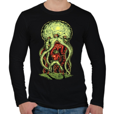 PRINTFASHION Alien támadás - Férfi hosszú ujjú póló - Fekete férfi póló