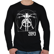 PRINTFASHION Alien Xenomorph - Férfi hosszú ujjú póló - Fekete