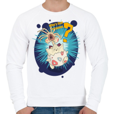 PRINTFASHION Alien xenomorph pokemon - Férfi pulóver - Fehér