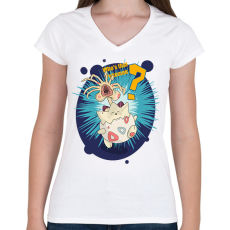 PRINTFASHION Alien xenomorph pokemon - Női V-nyakú póló - Fehér