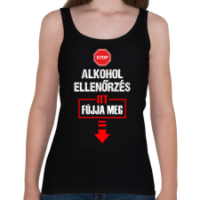 PRINTFASHION ALKOHOL ELLENŐRZÉS - Női atléta - Fekete női trikó